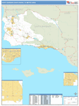 Santa Barbara-Santa Maria-Lompoc Metro Area Wall Map Basic Style